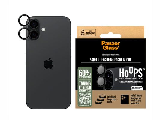 PanzerGlass® Hoops™ Black Lens Protector for iPhone 16 and 16 Plus-6.1 Inch | 6.7 Inch