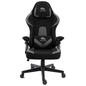 Black Bull Fabric Gaming Chair With Adjustable Headrest and Moveable Armrest - Black