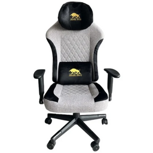 Black Bull Fabric Gaming Chair with Molded Headrest Up & Down - Black/Grey