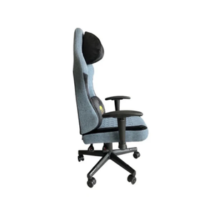 Black Bull Fabric Gaming Chair with Molded Headrest Up & Down - Black/Blue