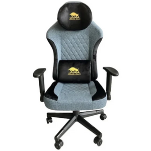Black Bull Fabric Gaming Chair with Molded Headrest Up & Down - Black/Blue