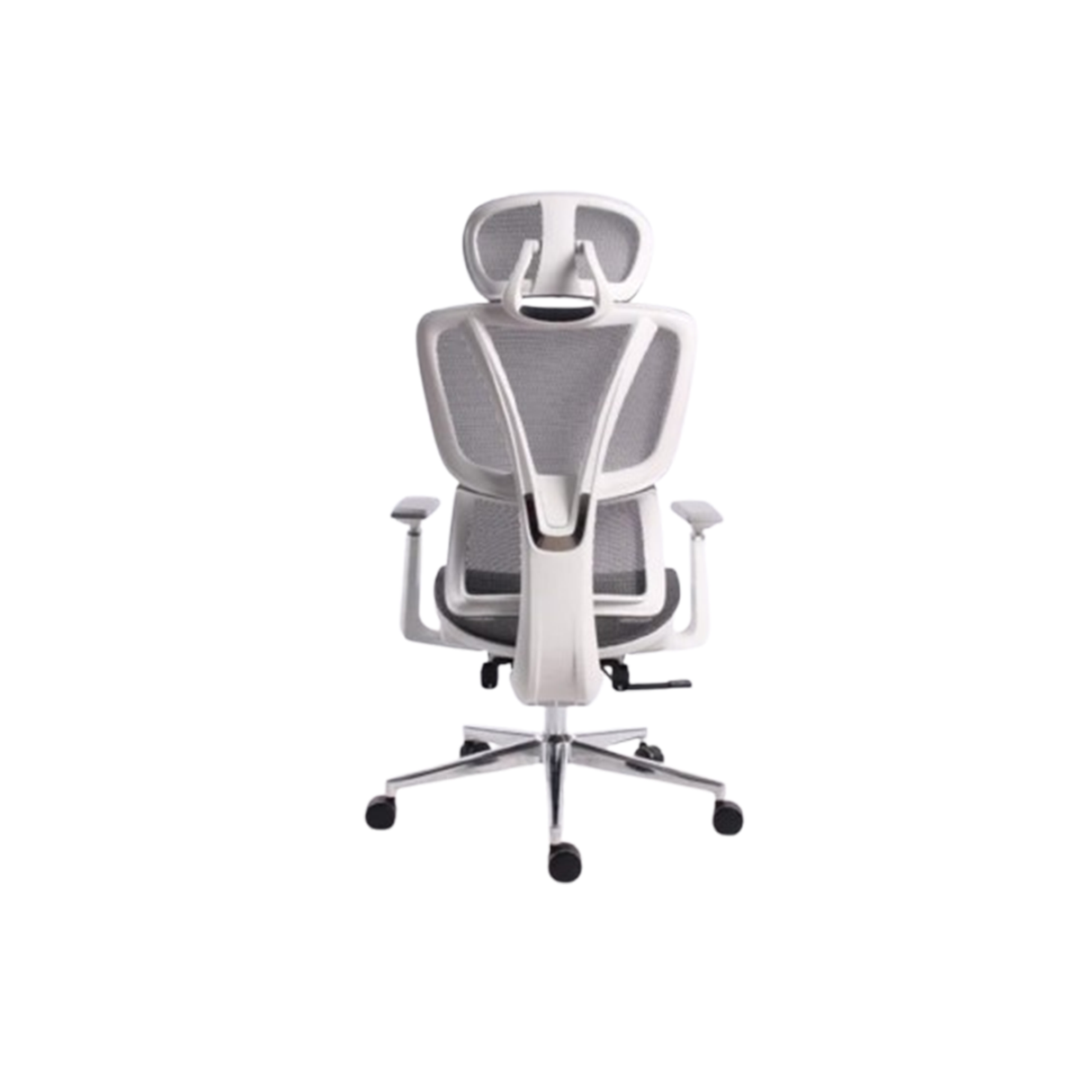 Black Bull Mesh Office and Gaming Chair with Footrest, Adjustable Headrest and 3D Armrest - White/Gray