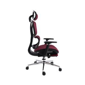 Black Bull Mesh Office and Gaming Chair with Footrest, Adjustable Headrest and 3D Armrest - Black/Red