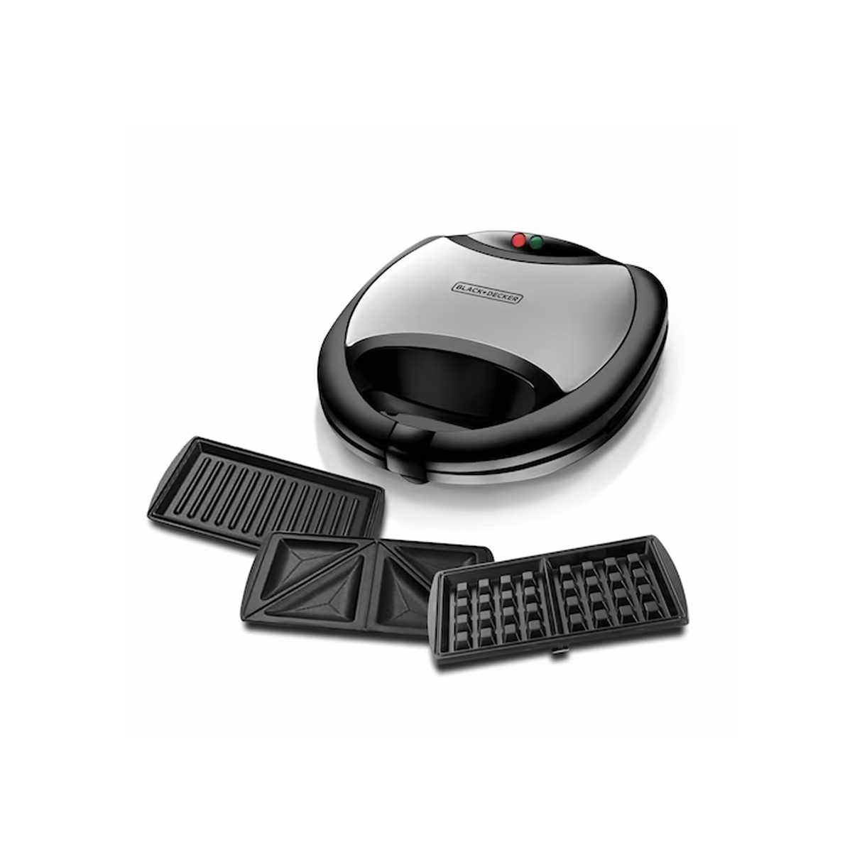 Black+Decker 3in1 Interchangable Sandwich Grill And Waffle Maker 750W - Zayoom