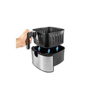 Black+Decker 6-in-1 Air Fryer 5.7L Basket Digital Touch Control 1500W - Stainless Steel - Zayoom
