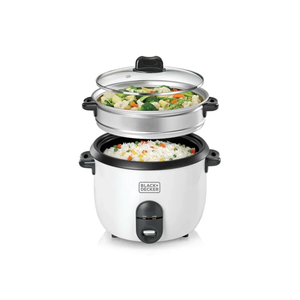 Black+Decker 700W - 1.8L Capacity Rice Cooker Non-Stick Bowl & Steaming Tray With Water Level Indicator - ASIS