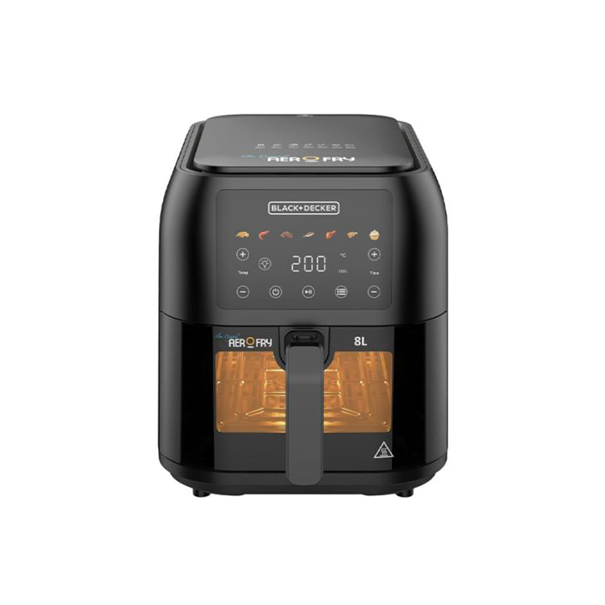 Black+Decker Digital Air Fryer With Glass Window 8L Family-Sized Capacity 1700W - Black