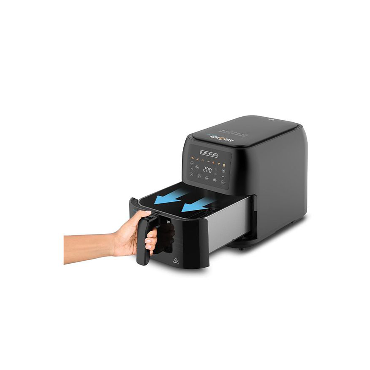 Black+Decker Digital Air Fryer With Glass Window 8L Family-Sized Capacity 1700W - Black