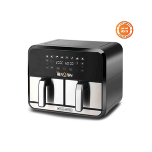 Black+Decker Digital Dual Zone Air Fryer 4L+4L Capacity With Rapid Hot Air Circulation - 1700W - ASIS