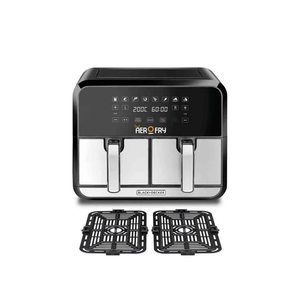 Black+Decker Digital Dual Zone Air Fryer 4L+4L Capacity With Rapid Hot Air Circulation - 1700W - ASIS