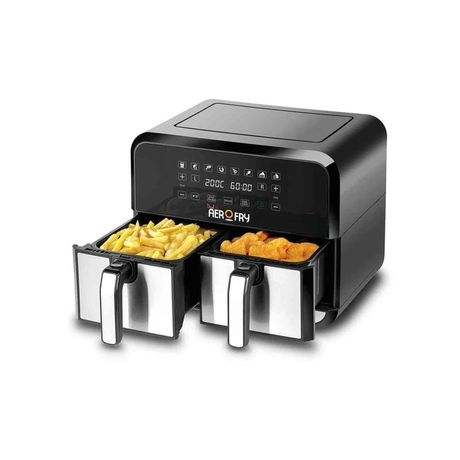 Black+Decker Digital Dual Zone Air Fryer 4L+4L Capacity With Rapid Hot Air Circulation - 1700W - ASIS