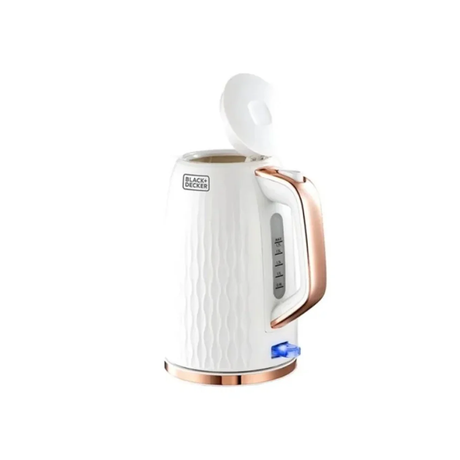 Black+Decker Premium Plastic Kettle 1.7L 2200W With Wave Pattern Texture With Rose Gold Trim - ASIS