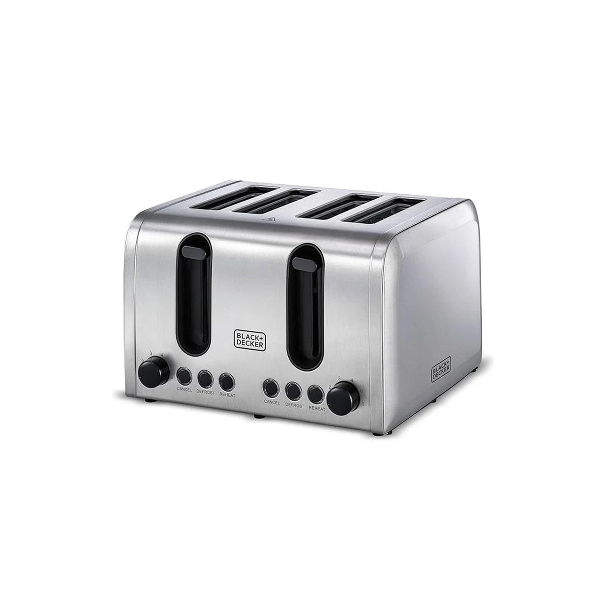 Black+Decker 4 Slice Stainless Steel Toaster 2100W - ASIS