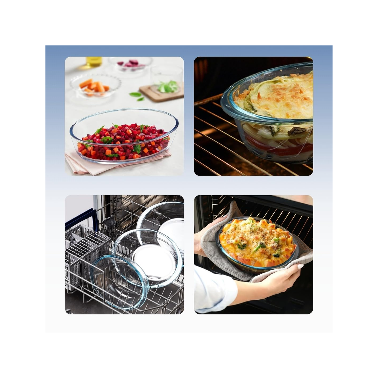 Borosilicate Glass Baking Tray for Kitchen - 1600 ml Microwave Safe 1 Pc