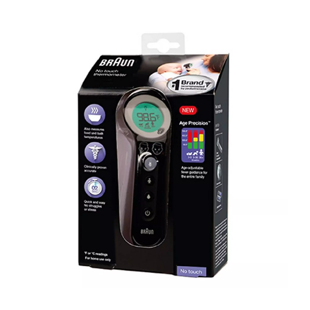 براون ثيرموسكان مقياس حرارة بدون لمس BR6-BNT400 – أسود