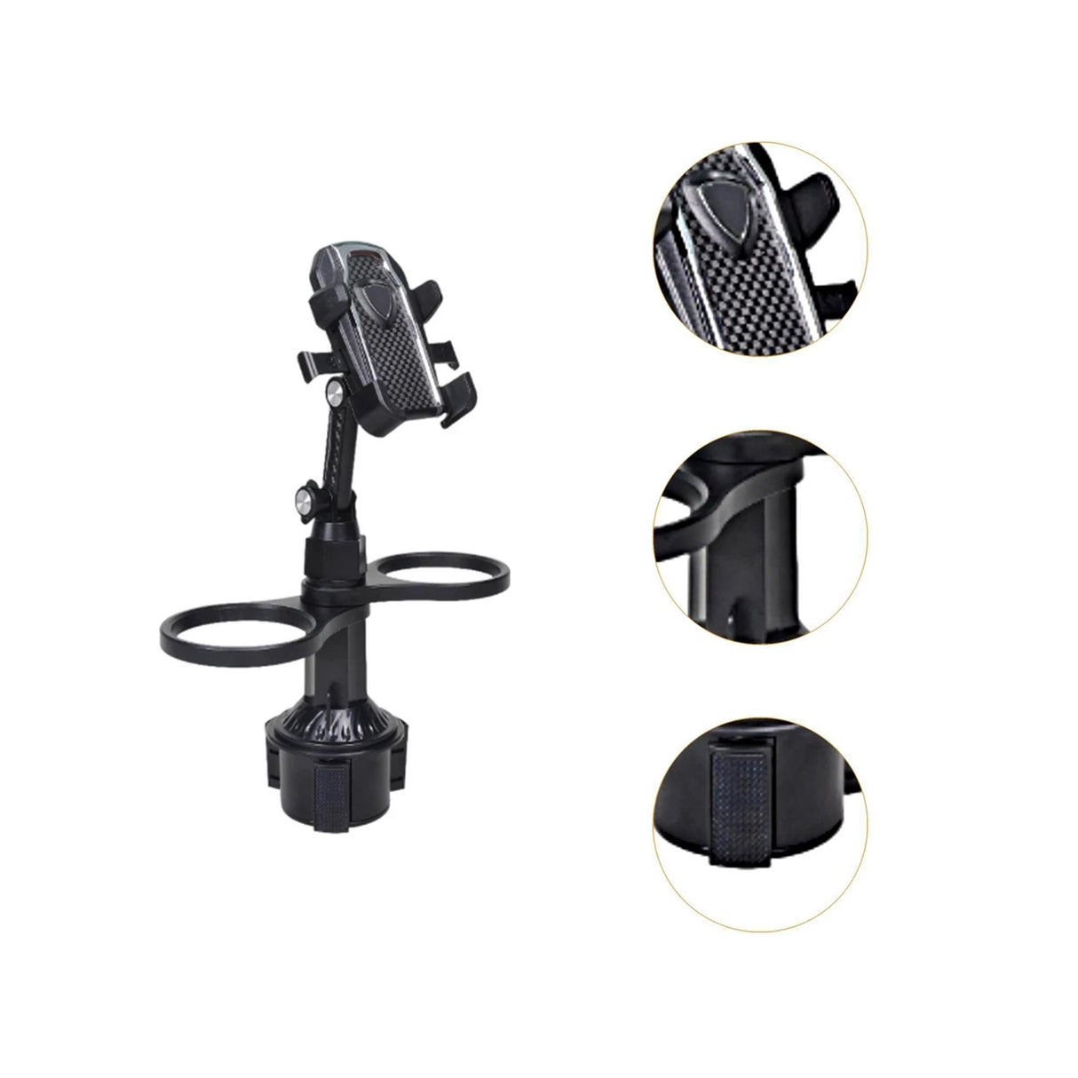 Car Cup Holder With Phone Holder 360° Rotating Multifunctional