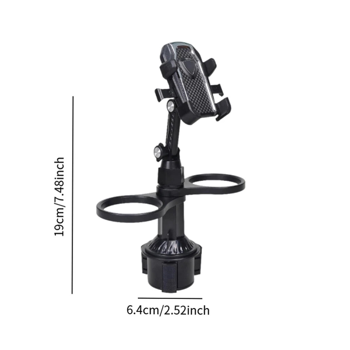 Car Cup Holder With Phone Holder 360° Rotating Multifunctional