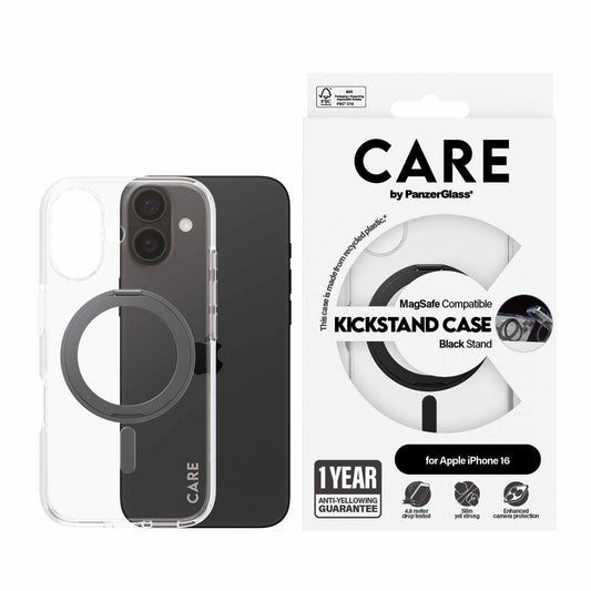 PanzerGlass® Case Feature Black Kickstand & MagSafe for iPhone 16 - 6.1 Inch