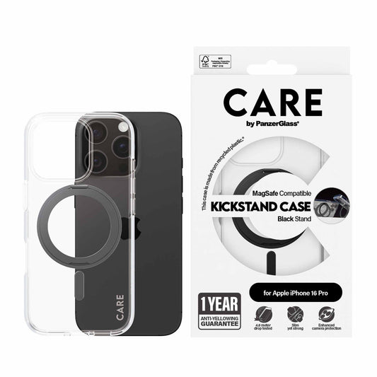 PanzerGlass® Case Feature Black Kickstand & MagSafe for iPhone 16 Pro - 6.3 Inch