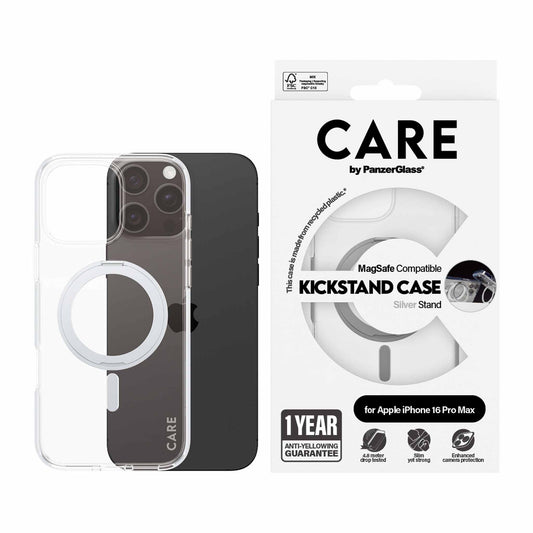 PanzerGlass® Case Feature Silver Kickstand & MagSafe for iPhone 16 Pro Max - 6.9 Inch