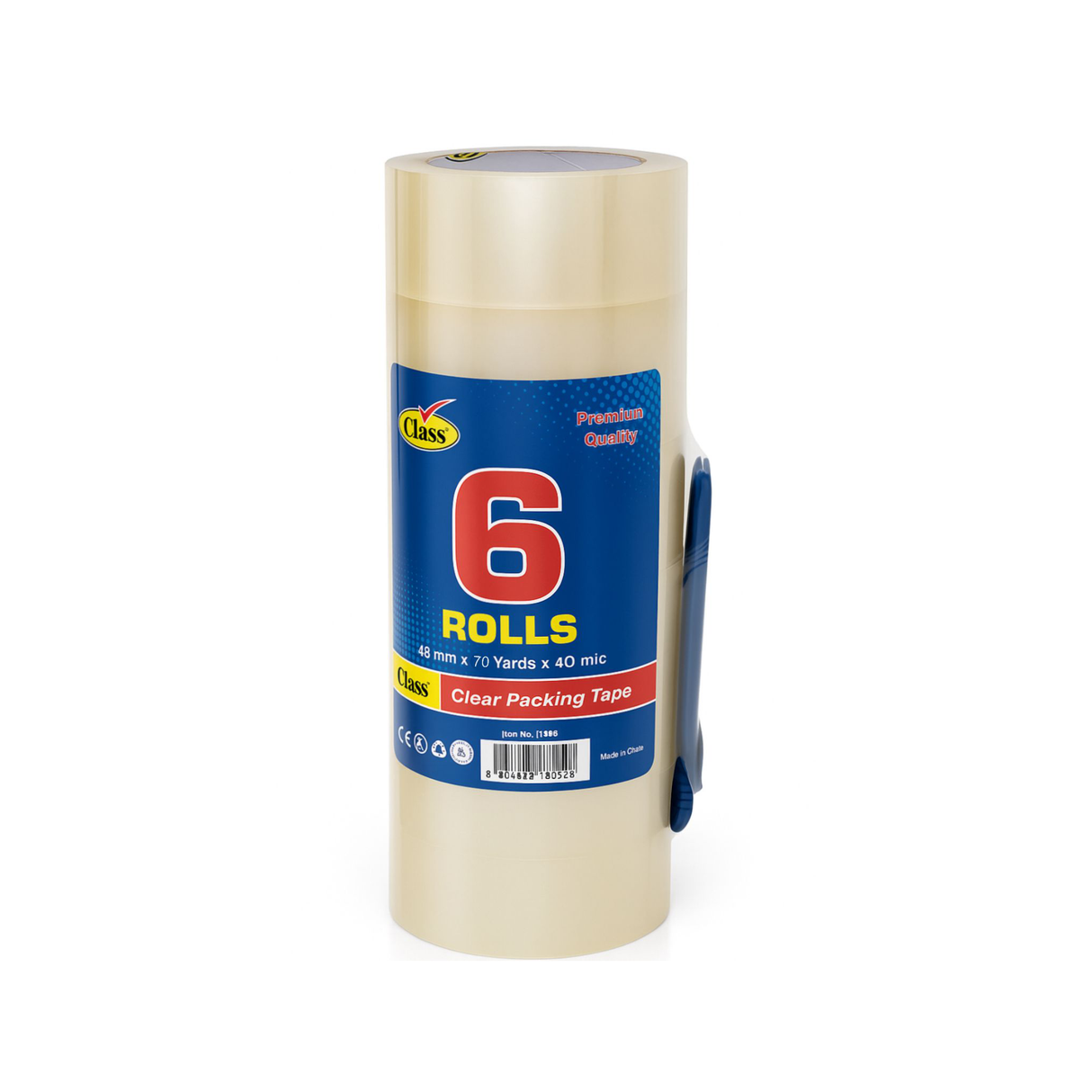 Class Clear Packing Tape 2"6Pc/Cutter