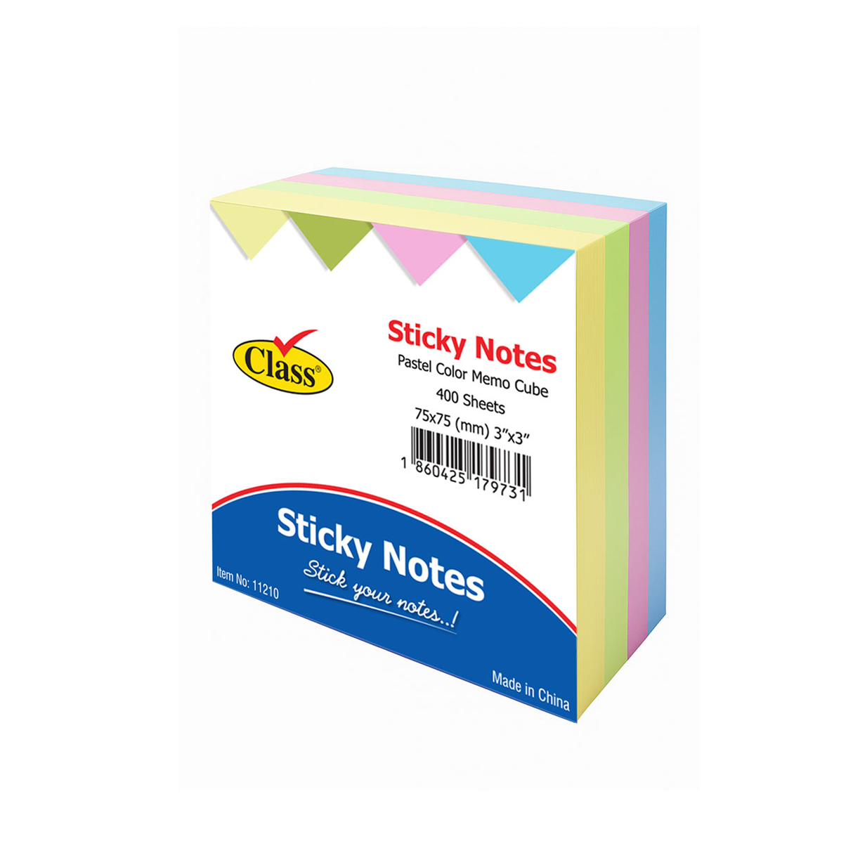 كلاس ملاحظات ملونة مسطرة 75 × 75 مم 