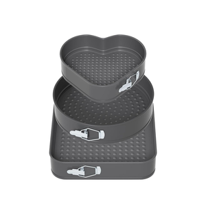 Coated Spring Form Cake Mould Pan Set,Heart Round and Square Shape Cake Maker