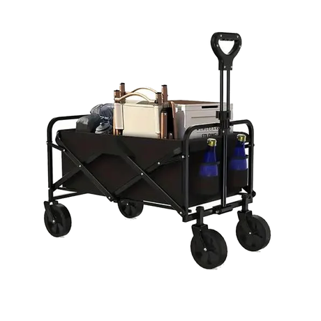 عربة شاطئ قابلة للطي قوية التحمل مزودة بعجلات تدور 180 درجة
