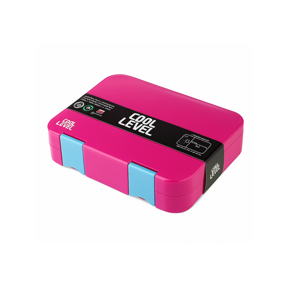 كول ليفل علبة أكل صحي مقسمة - وردي