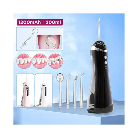 Cordless Water Flosser 200ml With 4 Replaceable Heads