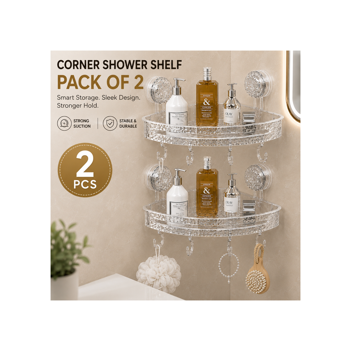 Corner Shower Shelf – Pack of 2