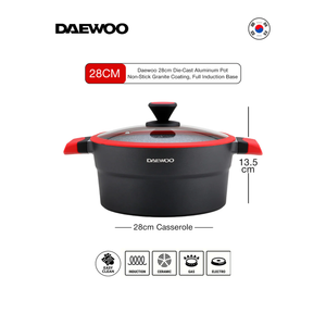 دايو قدر طهي إكس سيريز غير لاصق مطلي بالجرانيت مع غطاء - 28 سم