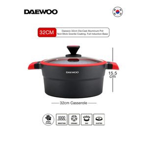 دايو قدر طهي إكس سيريز غير لاصق مطلي بالجرانيت مع غطاء - 32 سم