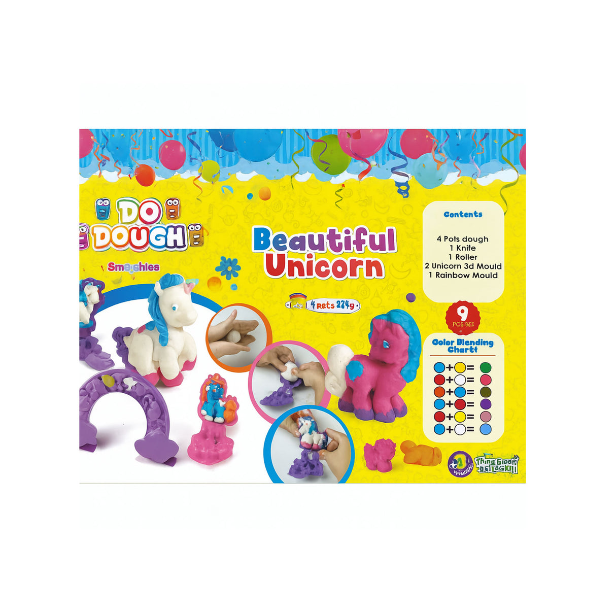 دو مجموعة عجين على شكل يونيكورن تتكون من 9 قطع