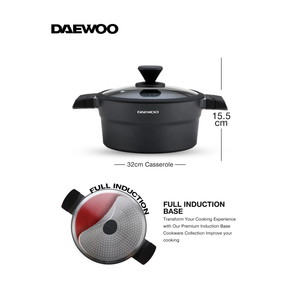 دايو قدر طهي إكس سيريز غير لاصق مطلي بالجرانيت مع غطاء - 32 سم