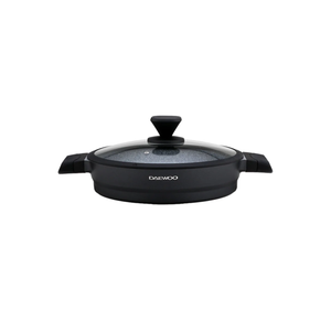 DAEWOO X Series Non-Stick Granite Coating Shallow Casserole With Lid - 28cm - Black