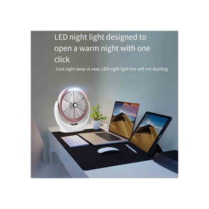 Desktop Rechargeable Fan With Lamp - Zayoom