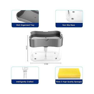 موزع سائل غسيل الصحون مع حامل إسفنجة