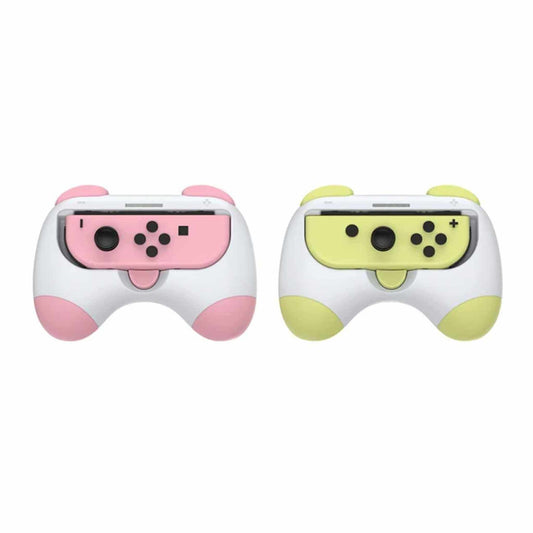 Dobe Controller Grip For Nintendo Switch Oled - Pink & Yellow