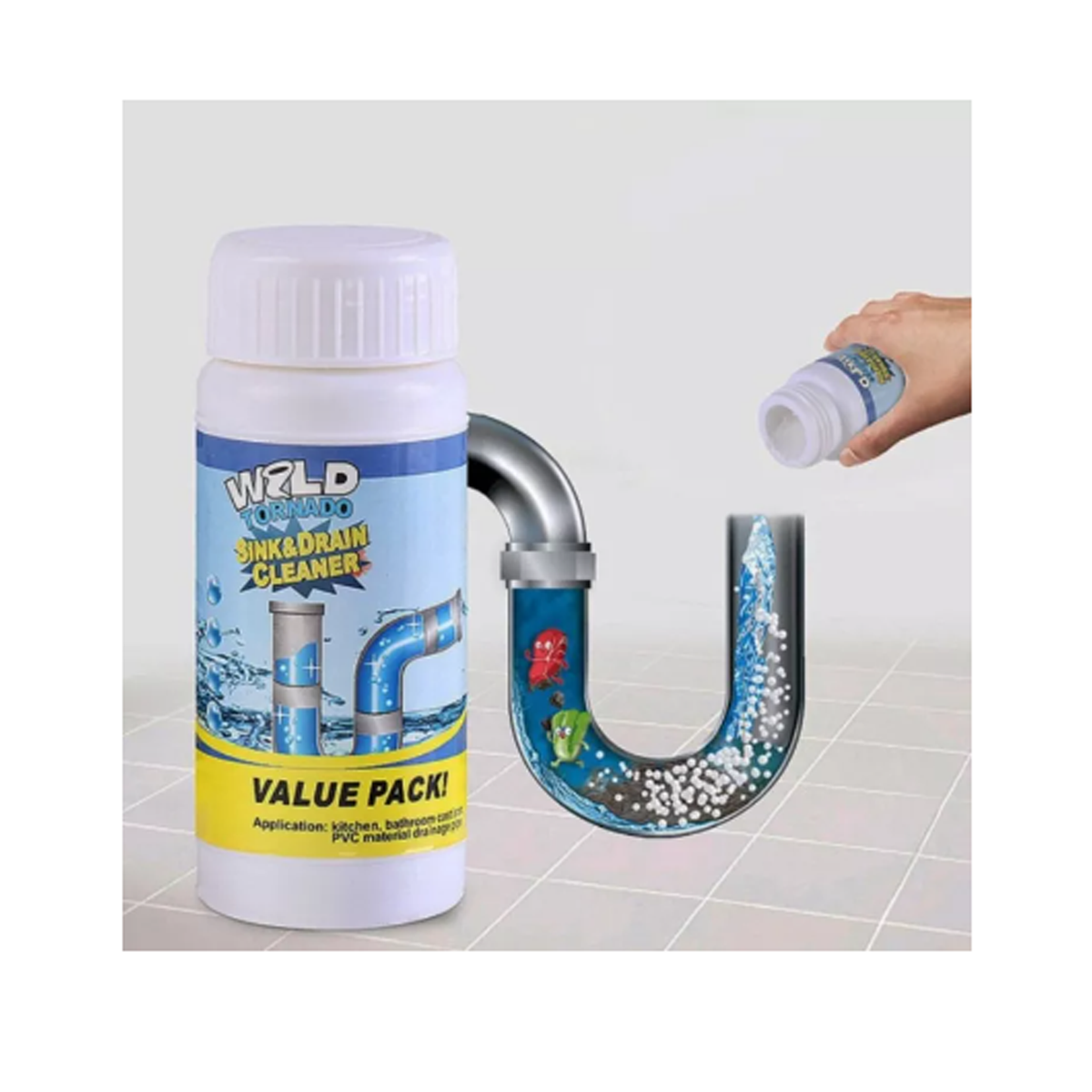 Pipe Blockage Powder Drain Sink Blockage and Pipe Cleaning Solvent Powder Pack of 3 – Zayoom