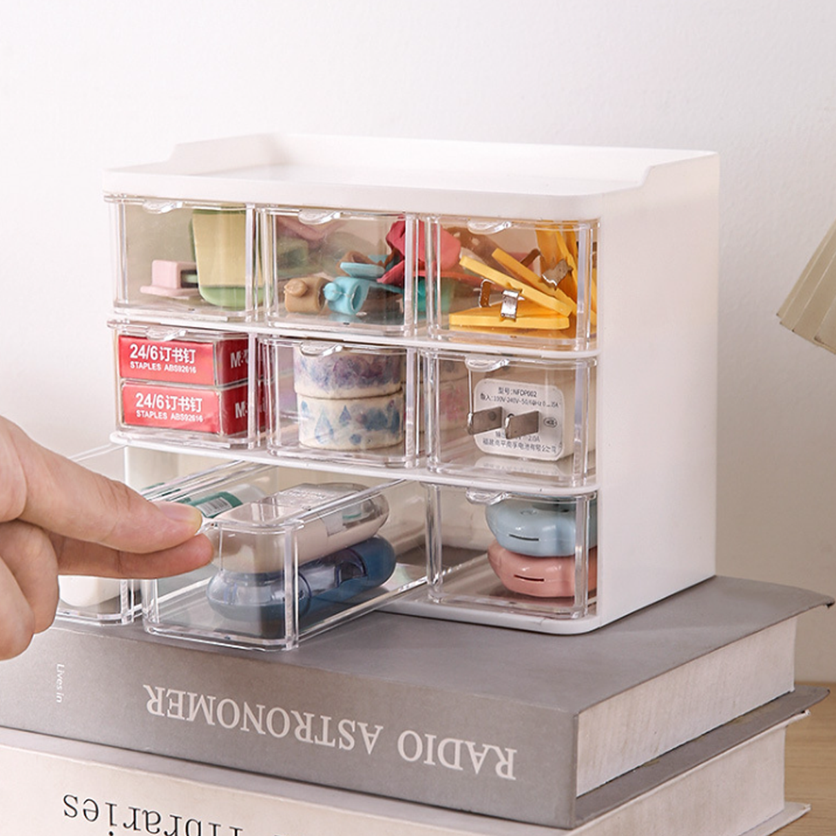Drawer Style Multipurpose Transparent Mini Storage Box for Stationery, Jewelry, Cosmetics, Medicine, and Household Items