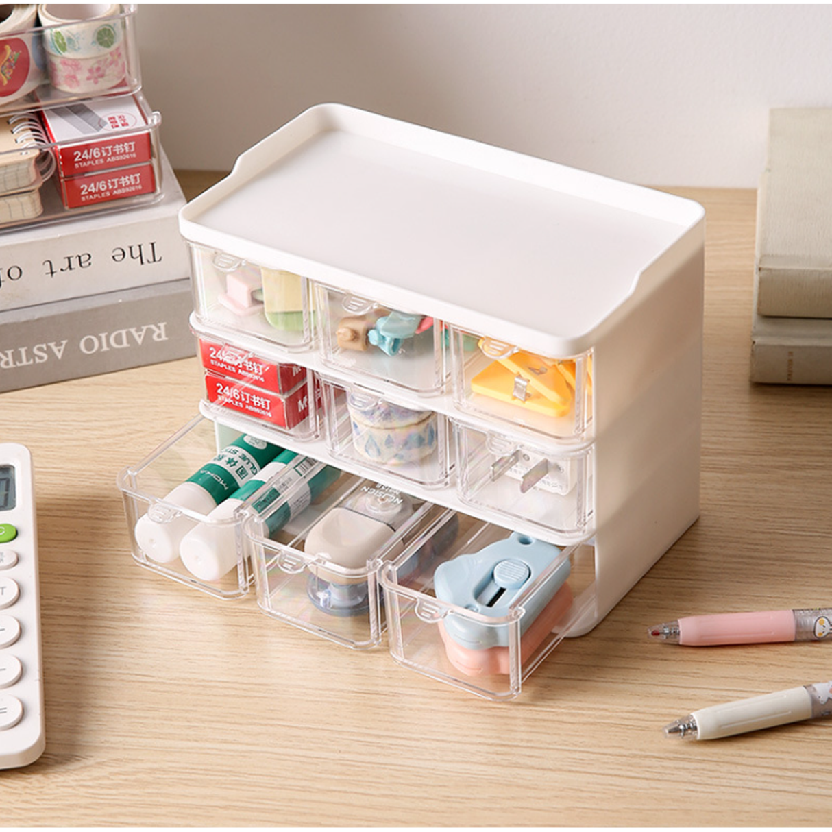 Drawer Style Multipurpose Transparent Mini Storage Box for Stationery, Jewelry, Cosmetics, Medicine, and Household Items