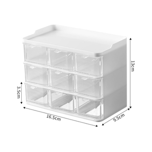 Drawer Style Multipurpose Transparent Mini Storage Box for Stationery, Jewelry, Cosmetics, Medicine, and Household Items