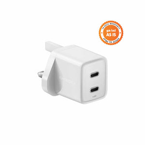  إينيرجيا أمبتشارج شاحن جداري بمنفذين USB-C وبتقنية GaN وقدرة 40 واط - أبيض - (كما هو)