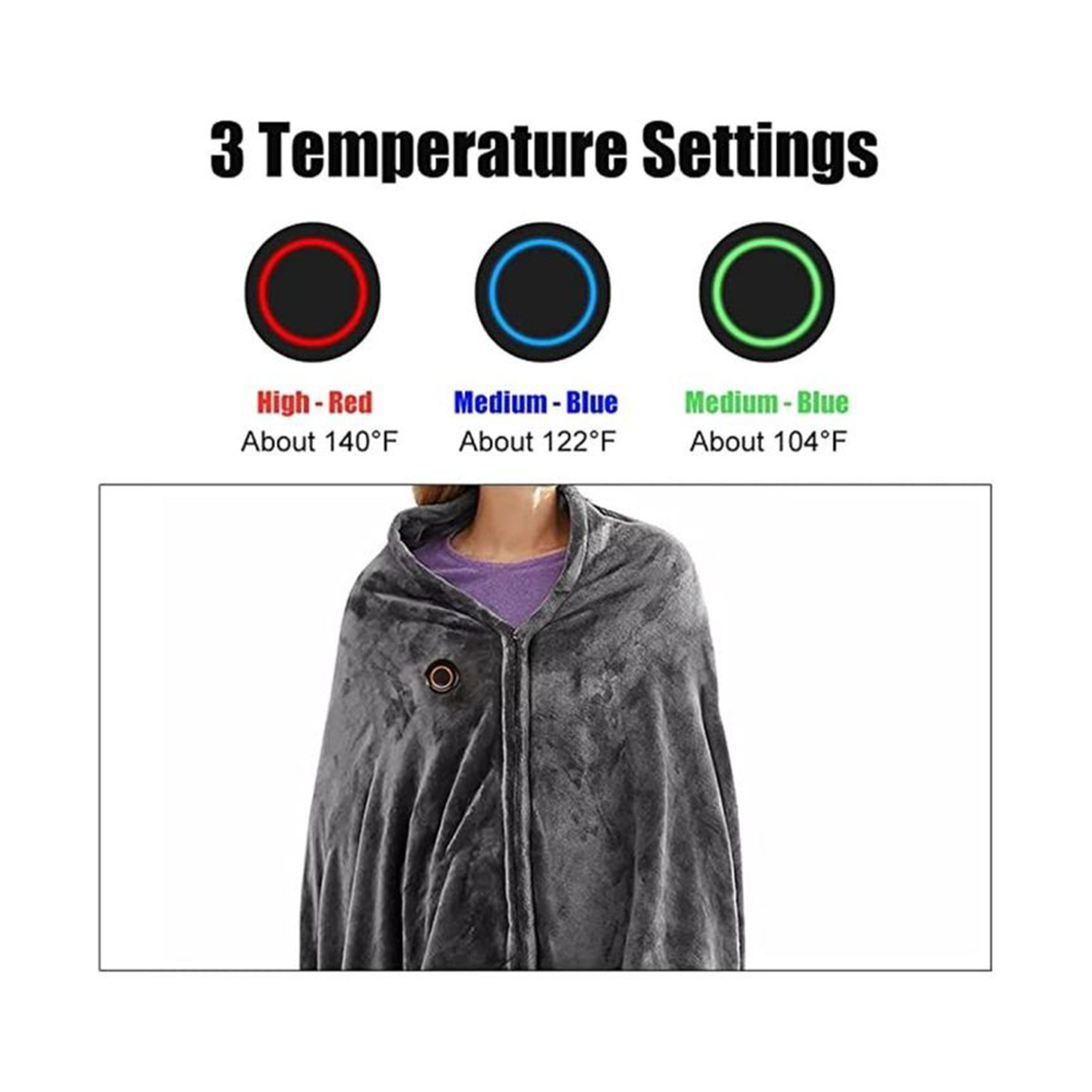 Electric Heated Blanket 160 × 85 × 160 cm