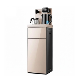 محطة تقديم إلكترونية للشاي والقهوة وموزّع ماء مع جهاز تحكم عن بُعد، غلايتان وتحكم باللمس – بقدرة 1350 واط - بني
