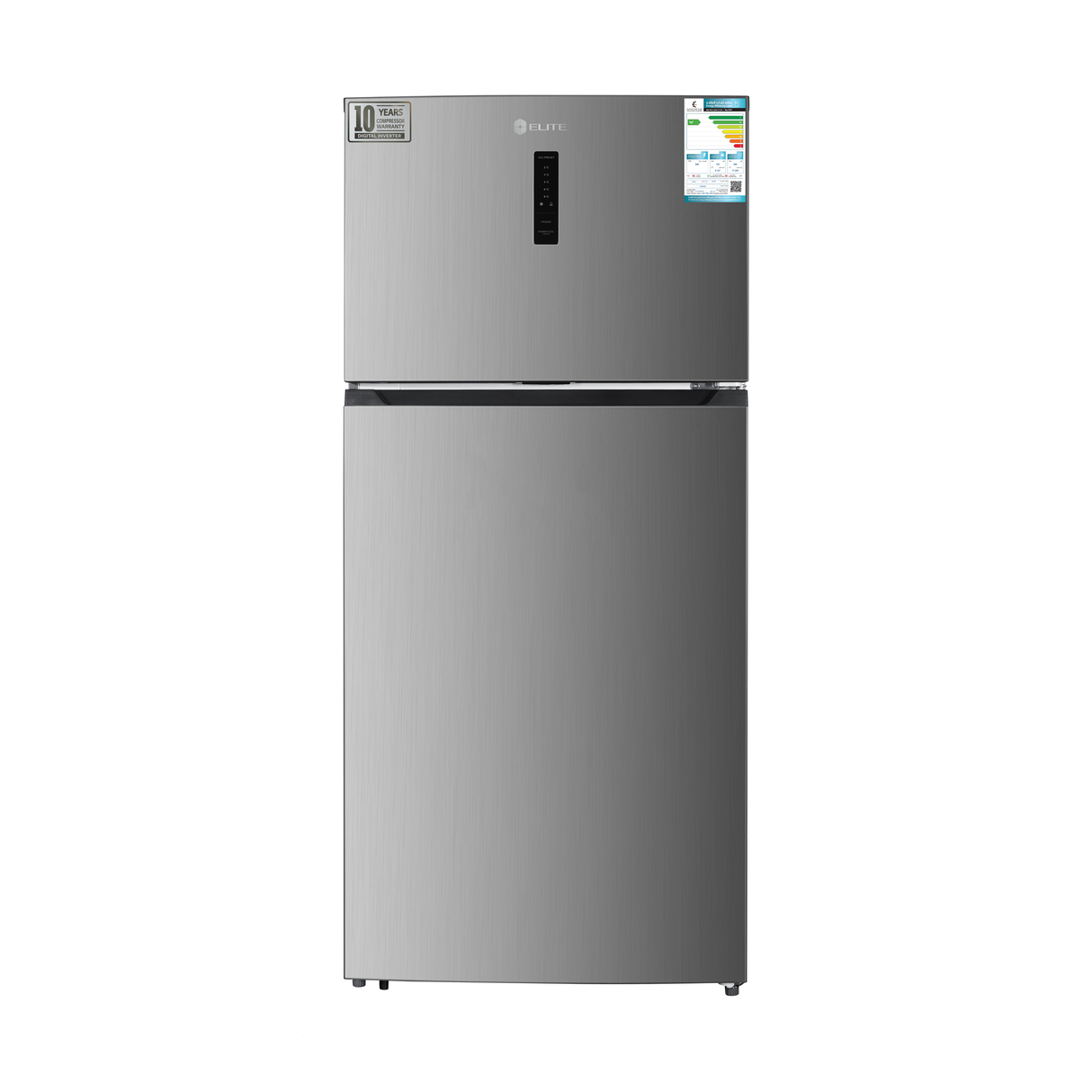 إيليت ثلاجة بفريزر علوي 670 لتر 23.7 قدم مكعب بضاغط إنفرتر - فضي