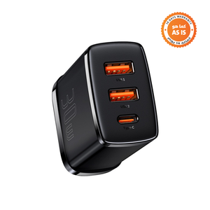 Baseus 2-Port Usb-A 1 - Port Usb-C 30w Travel Adapter - Black(e) - ASIS