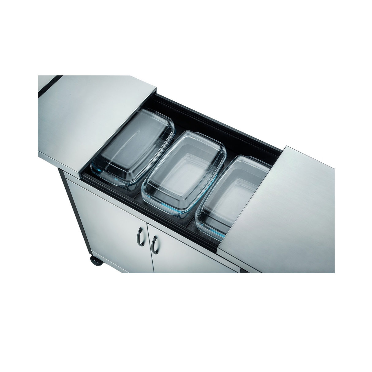 English Buffet Food Warmer Trolley 360W 4.8 Liters Dish Capacity - EB-168DL1601-SL-SS