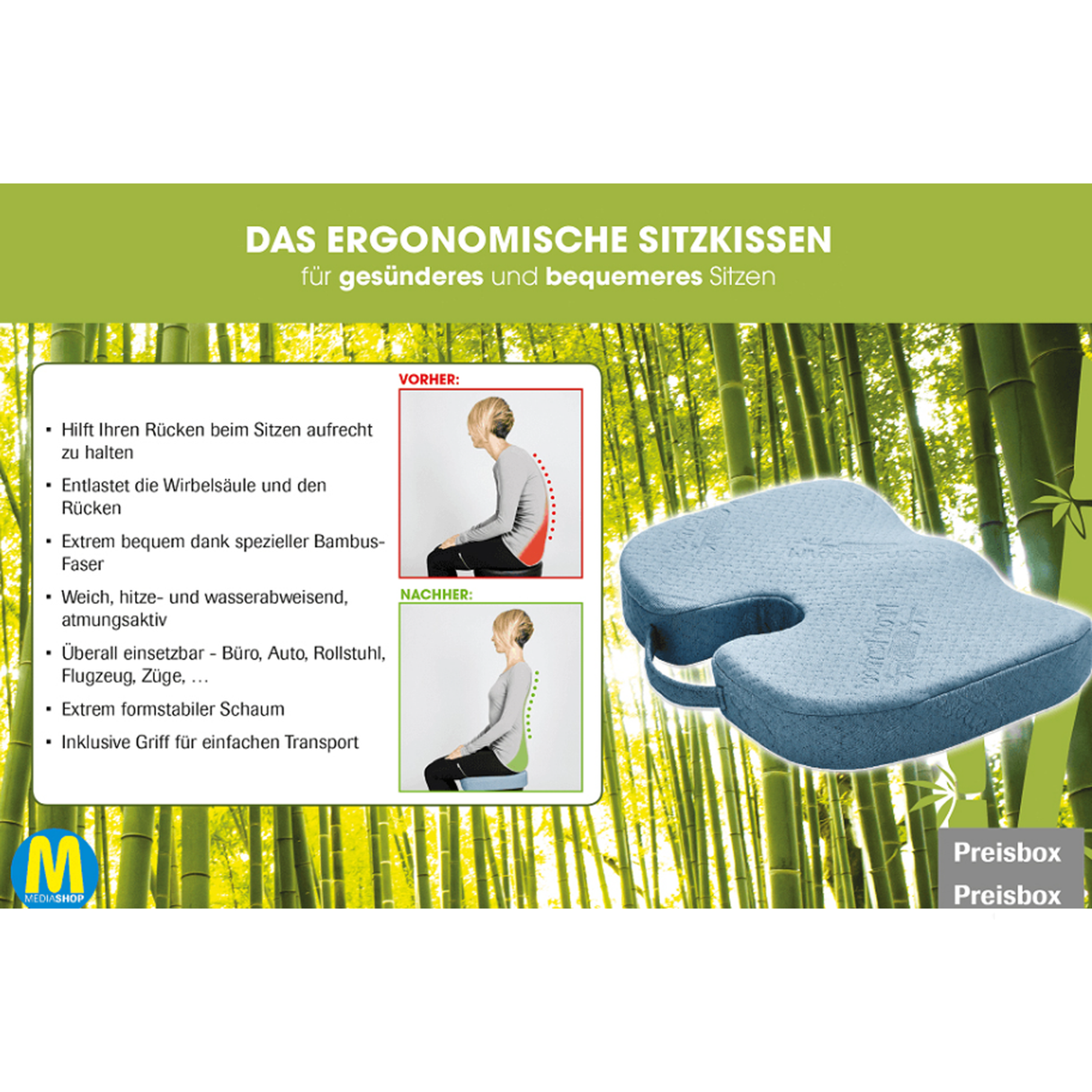 Ergonomic Orthopaedic Seating Cushion for Spine Care for Chairs & Seatings